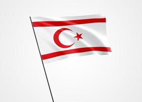 drapeau de Chypre du Nord volant haut dans l'arrière-plan isolé. 15 novembre fête de l'indépendance de Chypre du Nord. collection de drapeaux nationaux du monde collection de drapeaux nationaux du monde photo