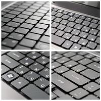 nettoyer un nouvel ordinateur portable avec un clavier russe photo