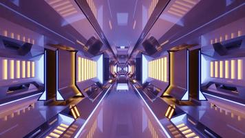 Illustration 3d du tunnel de science-fiction 4k uhd qui coule photo