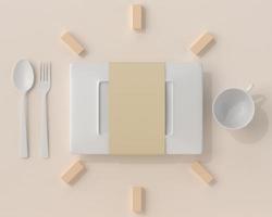boîte de nourriture en papier avec cuillère et fourchette