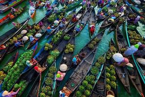 marché flottant de lok baintan photo