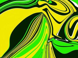 conception de fond dégradé de couleur de réflexion métallique liquide abstrait jaune et vert. abstrait géométrique avec du liquide photo