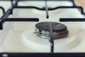 brûleur à gaz sur la cuisinière photo