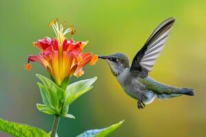 colibri sirotant nectar de fleur la nature Contexte photo