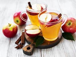 cidre de pomme avec des bâtons de cannelle photo