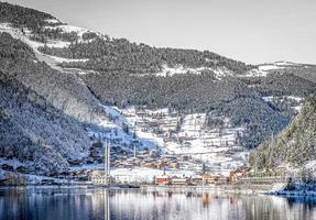 panorama d'uzungol en hiver photo