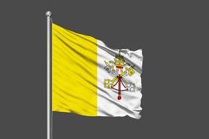 illustration de drapeau ondulant de la cité du vatican sur fond gris photo