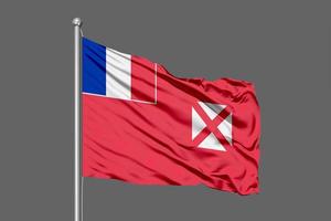 Wallis et futuna agitant le drapeau illustration sur fond gris photo