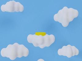 c'est un nuage au dessus de la mer il y a un podium jaune photo