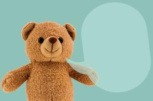 photo de studio de dialogue jouet ours brun clair