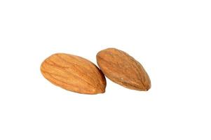 Noix d'amandes savoureuses isolés sur fond blanc photo