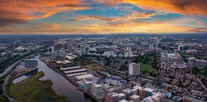 Vue aérienne de Manchester City au Royaume-Uni photo