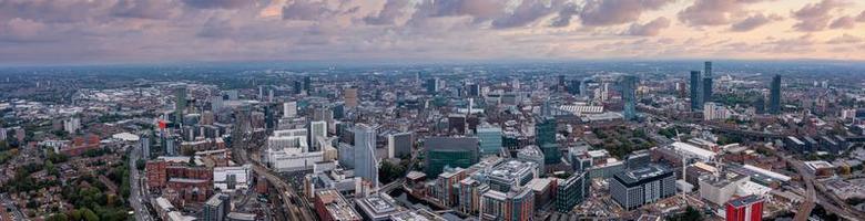 Vue aérienne de Manchester City au Royaume-Uni photo