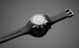 montre pour hommes à la mode sur fond noir photo