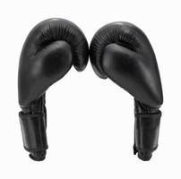 gants de boxe noirs isolés sur fond blanc. tenue de sport photo