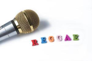 microphone sur fond blanc avec les mots reggae photo
