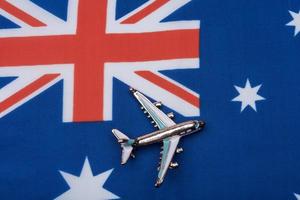 drapeau australie et l'avion. la notion de voyage. photo