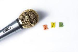 microphone sur fond blanc avec les mots rnb photo