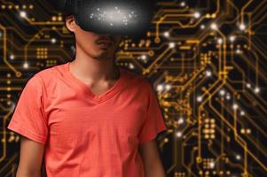 jouer vr lunettes de réalité virtuelle jeu de sport métaverse 3d cyber espace futuriste futur jeu de technologie numérique et divertissement