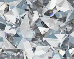 cristal de diamant réaliste avec fond de texture caustique en gros plan rendu 3d photo