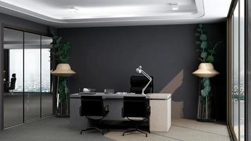 salle minimaliste du directeur de bureau de rendu 3d photo