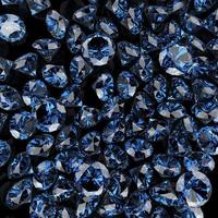 diamants bleus sur fond noir photo