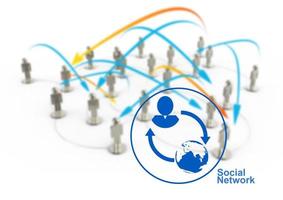 réseau social humain 3d sur la carte du monde