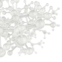 La couleur blanche de la molécule 3d comme concept photo