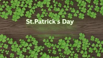 signe du jour de la saint patrick avec des feuilles vertes illustration de rendu 3d photo