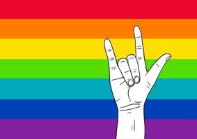 le mois de la fierté célèbre l'amour pour les lgbtq avec un drapeau coloré arc-en-ciel photo