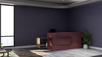 Rendu 3d salle de réception rustique moderne - maquette de design d'intérieur réaliste photo