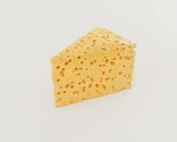 morceau triangulaire de fromage jaune avec trous, isolé sur fond blanc, image alimentaire haute résolution. photo