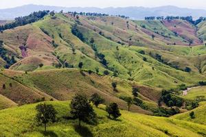 déforestation pour la culture itinérante, la montagne chauve en thaïlande. photo