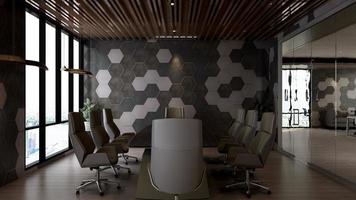 Design d'intérieur de bureau de rendu 3d - salle de réunion exécutive photo