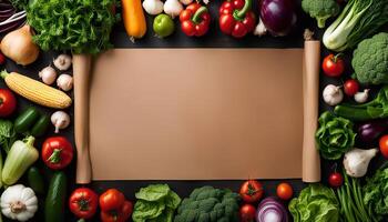 Frais des légumes frontière avec Vide espace photo