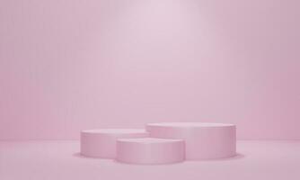 rendu 3d. podium forme géométrique de scène abstraite minimale. podium ou plate-forme de présentation de produits cosmétiques. photo