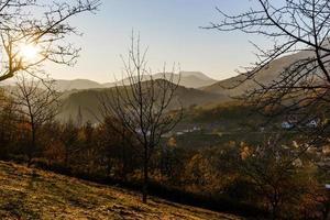 couleurs d'automne de la nature en alsace, feuilles colorées et fgorests photo