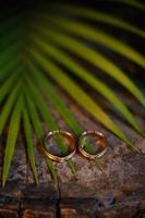 anneaux de mariage symbole amour famille. une paire d'alliances simples photo