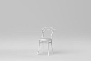 chaise moderne blanche sur fond blanc. notion minimale. rendu 3D. photo