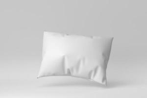 oreiller doux blanc sur fond blanc. notion minimale. rendu 3D. photo