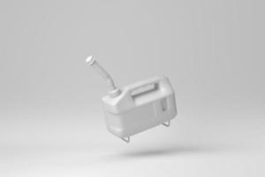 bidon de carburant sur fond blanc. notion minimale. monochrome. rendu 3D. photo