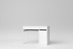 bureau d'affaires sur fond blanc. notion minimale. rendu 3D. photo