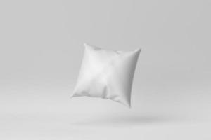 oreiller doux blanc sur fond blanc. notion minimale. rendu 3D. photo