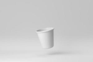 tasse à café en plastique sur fond blanc. modèle de conception, maquette. rendu 3D. photo