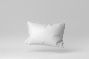 oreiller doux blanc sur fond blanc. notion minimale. rendu 3D. photo