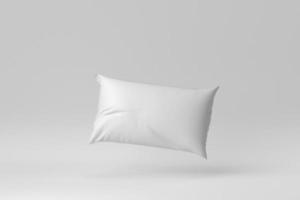 oreiller doux blanc sur fond blanc. notion minimale. rendu 3D. photo