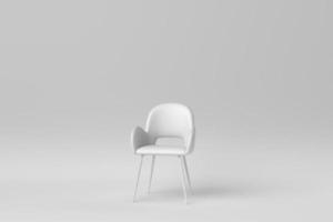 chaise moderne blanche sur fond blanc. notion minimale. rendu 3D. photo