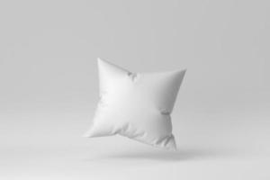 oreiller doux blanc sur fond blanc. notion minimale. rendu 3D. photo