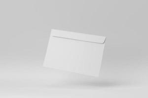 enveloppe en papier sur fond blanc. notion minimale. rendu 3D. photo