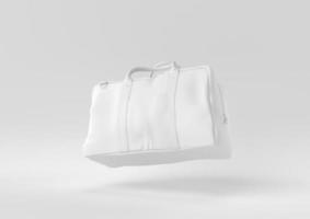 accessoires de mode femme sac blanc flottant sur fond blanc. idée de concept minimal créatif. rendu 3D.